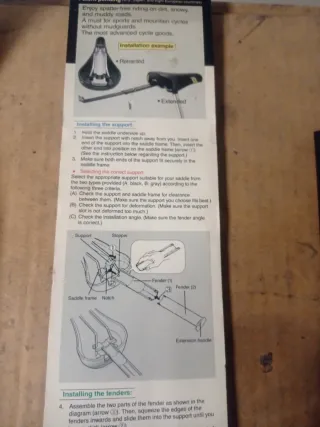 Piezas de bicicleta Guarda barros tras a sillín