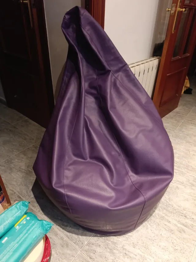 Puf Morado Piel Sintética