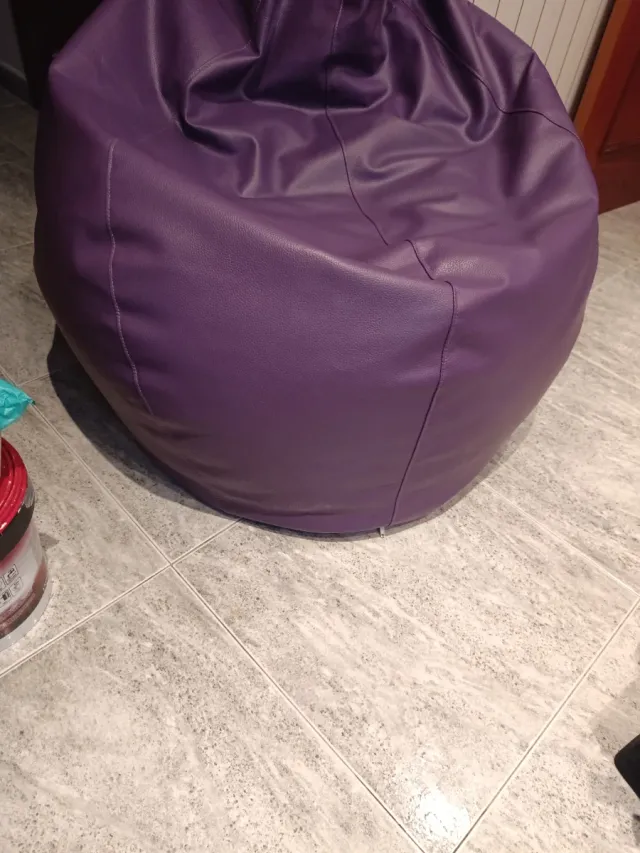 Puf Morado Piel Sintética