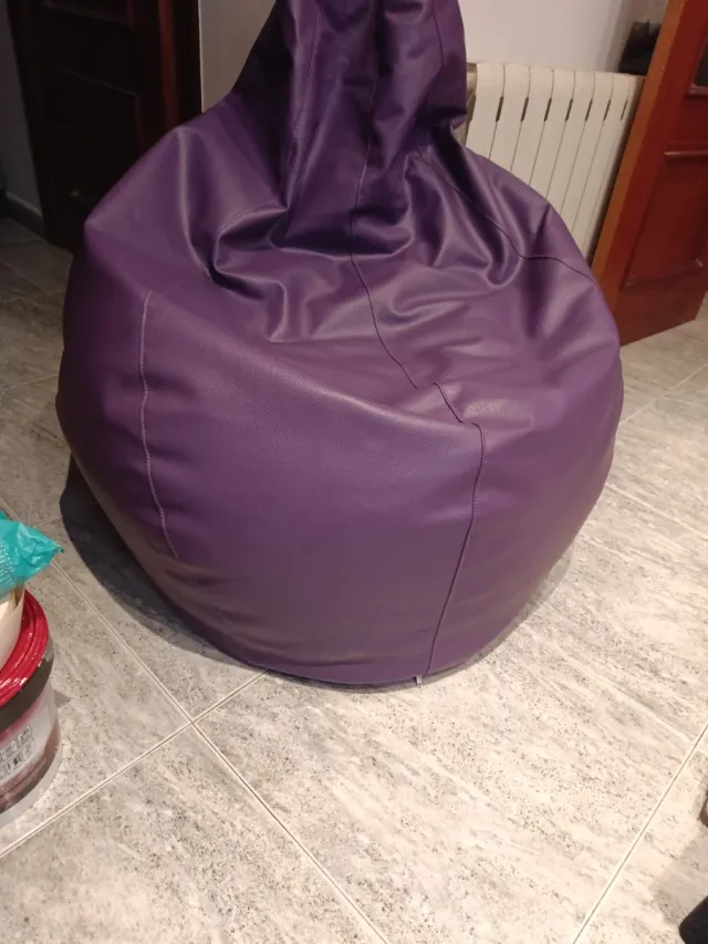 Puf Morado Piel Sintética