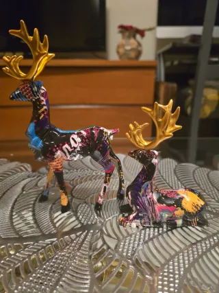 Pareja Ciervos Elegantes Decorativos