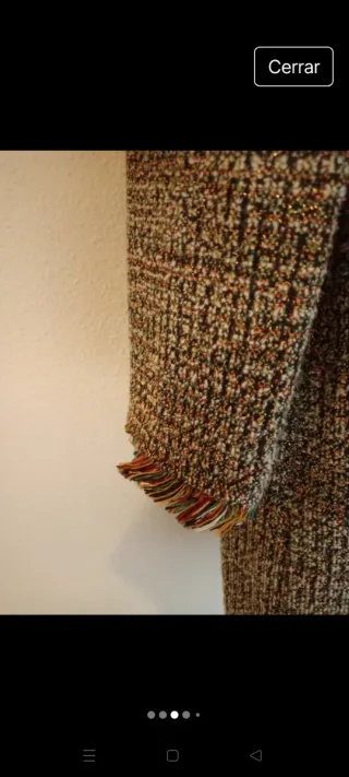 Abrigo Zara punto tres cuartos flecos