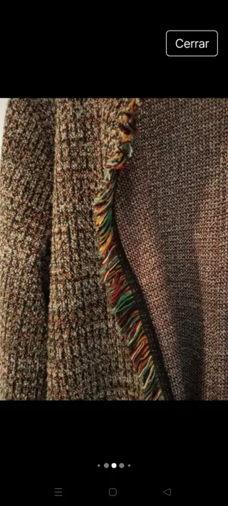 Abrigo Zara punto tres cuartos flecos