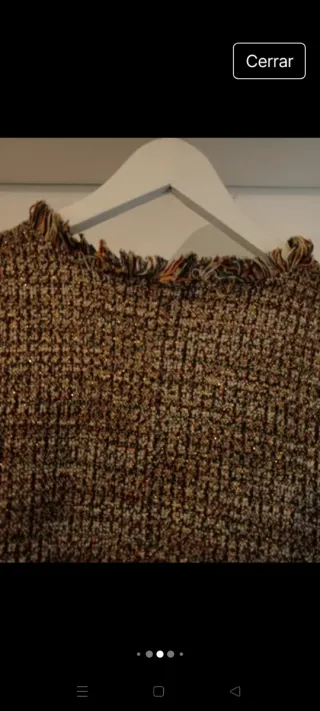 Abrigo Zara punto tres cuartos flecos