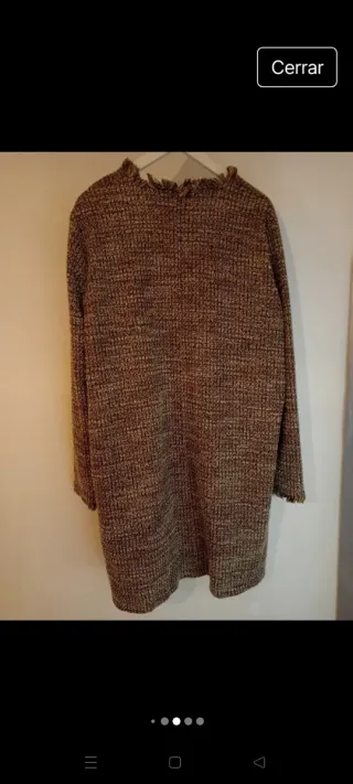 Abrigo Zara punto tres cuartos flecos
