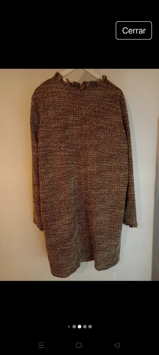 Abrigo Zara punto tres cuartos flecos