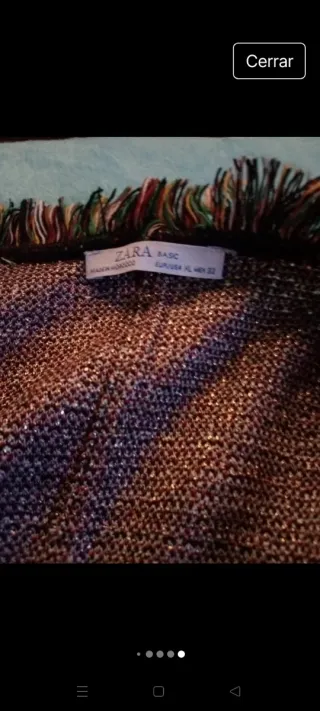 Abrigo Zara punto tres cuartos flecos