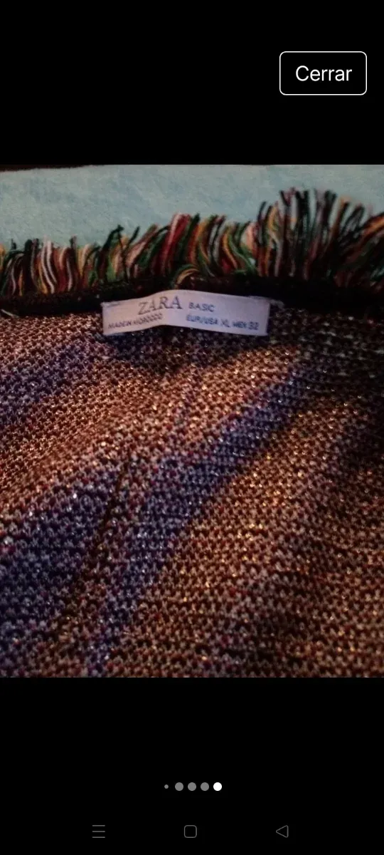 Abrigo Zara punto tres cuartos flecos