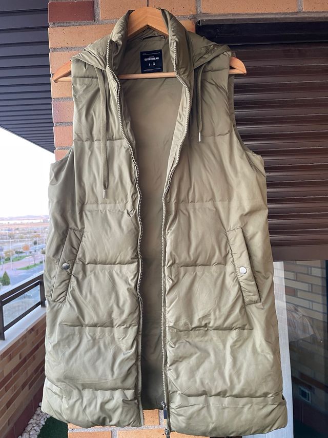 Chaleco largo acolchado mujer