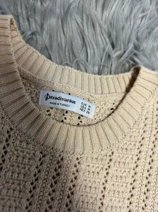 Chaleco canalé Stradivarius beige Talla M