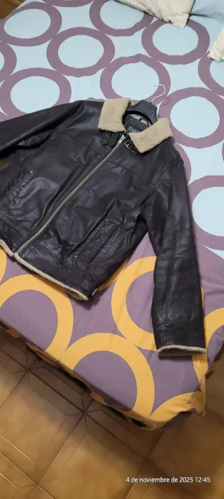 Chaqueta Aviador Zara Negra/Marrón