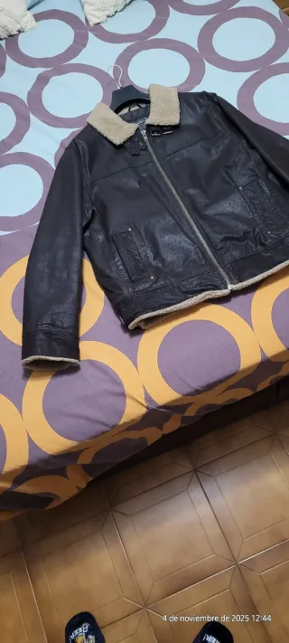 Chaqueta Aviador Zara Negra/Marrón