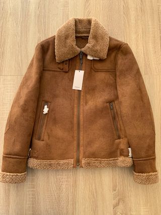 Chaqueta Mango aviador marron lana (T. S)