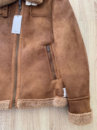 Chaqueta Mango aviador marron lana (T. S)