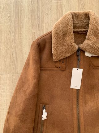 Chaqueta Mango aviador marron lana (T. S)