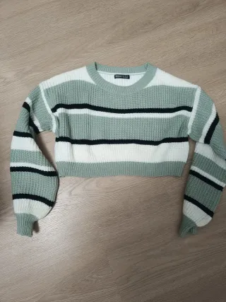 Jersey Shein rayas verde blanco talla XS