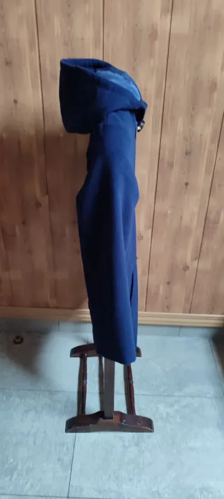 Trenca abrigo capucha azul marino