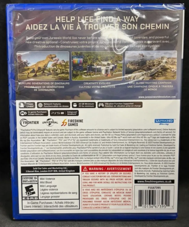 Jurassic World Evolution 3 PS5
