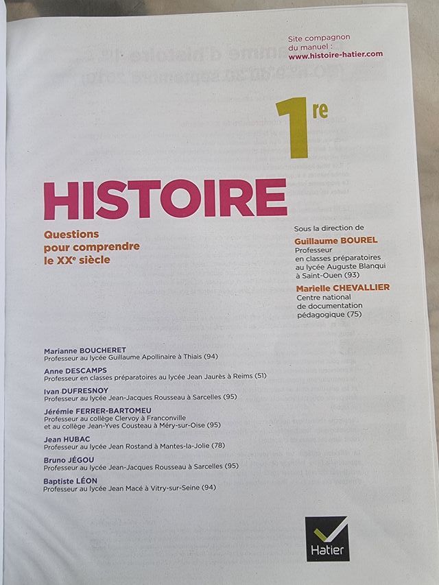 Histoire, 1re questions pour comprendre le XXe ...