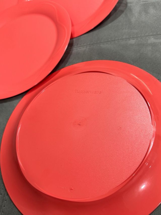 Set 4 Piatti Tupperware colore corallo