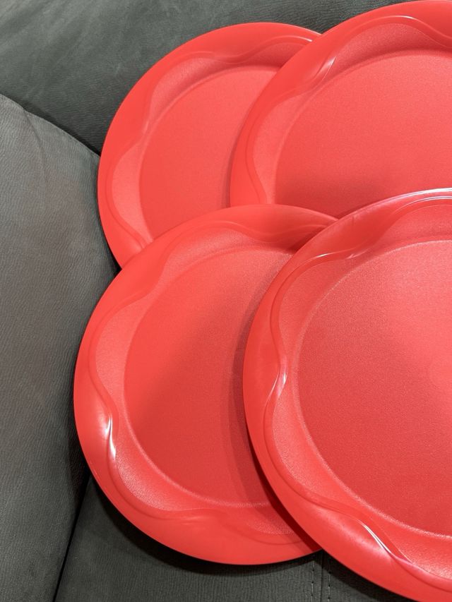 Set 4 Piatti Tupperware colore corallo