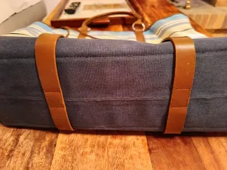 Bolso DKNY rayas azul y beige