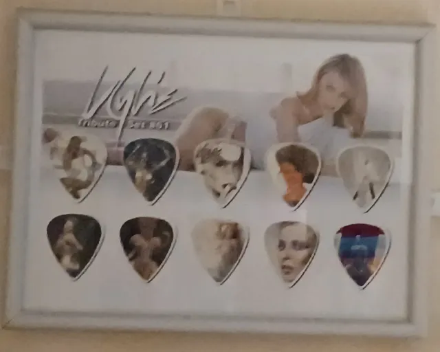 Kylie Minogue 10 púas de guitarra con marco