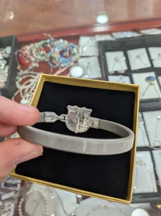 Pulsera FC Barcelona Plata y Acero