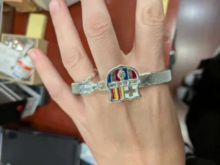 Pulsera FC Barcelona Plata y Acero