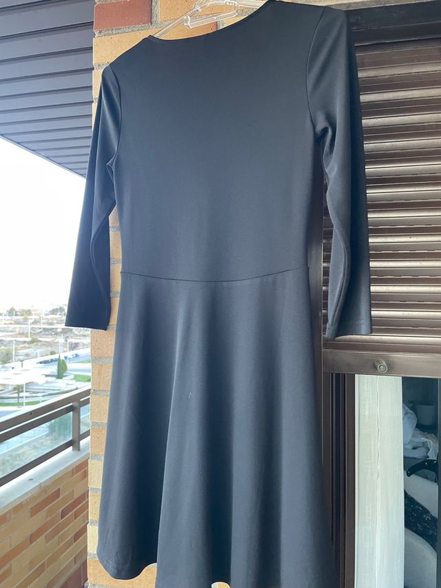 Vestido negro mujer con cordones