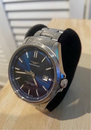 Reloj Sandoz 83001-37 plateado y azul