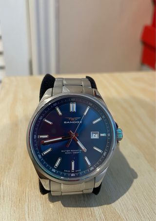 Reloj Sandoz 83001-37 plateado y azul