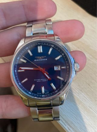 Reloj Sandoz 83001-37 plateado y azul