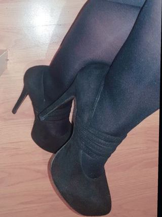 Zapatos tacón aguja plataforma negros