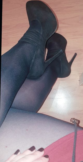 Zapatos tacón aguja plataforma negros