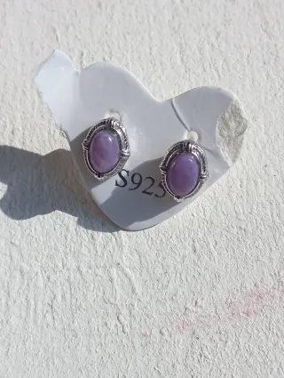 Pendientes Mineral Chaorita Plata 925