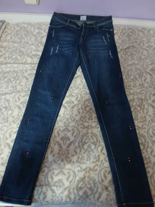 Pantalones vaqueros mujer azul talla s 162 cm
