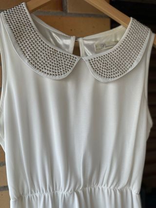 Vestido blanco con cuello Peter Pan