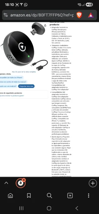 Adaptador CarPlay Inalámbrico NUEVO