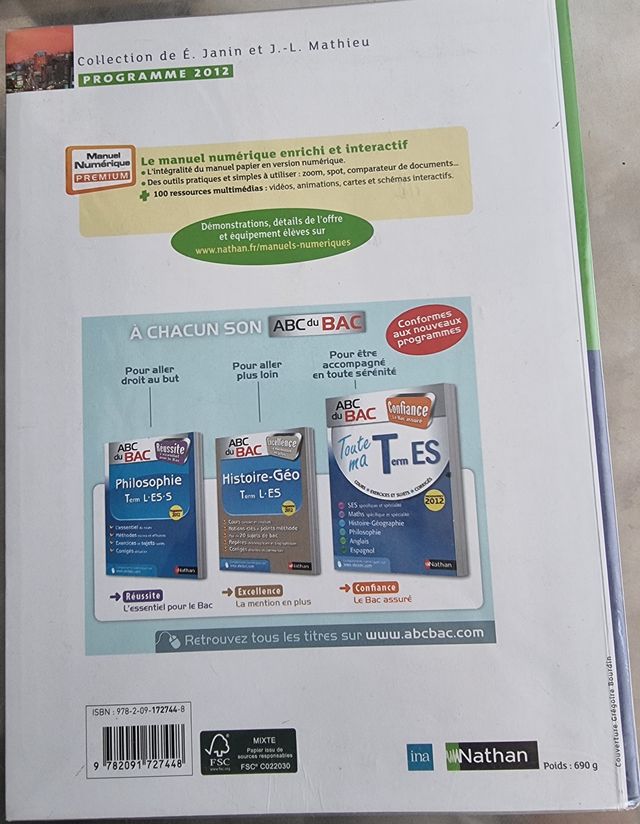 Géographie Tle L/ES Programme 2012