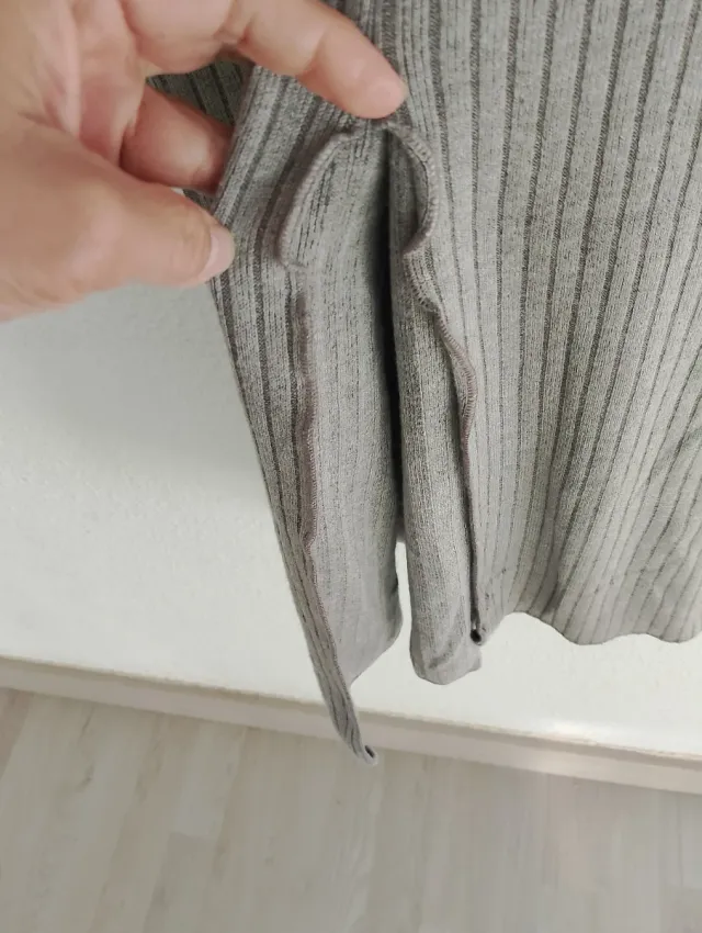 Vestido Zara Gris Manga Larga Talla S