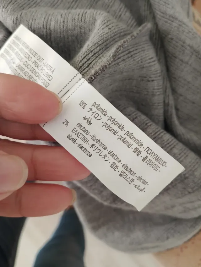 Vestido Zara Gris Manga Larga Talla S