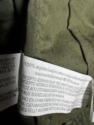 Chaqueta verde Pull&Bear 100% algodón