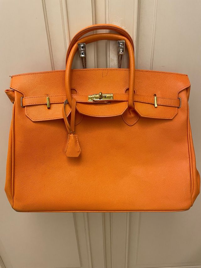 Borsa in pelle arancione