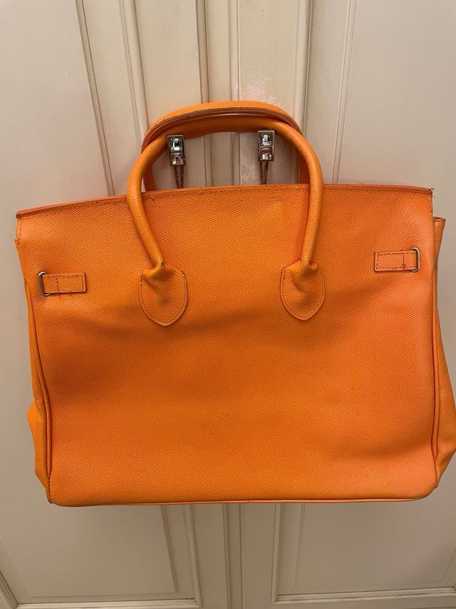 Borsa in pelle arancione