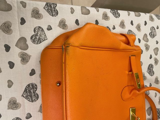 Borsa in pelle arancione