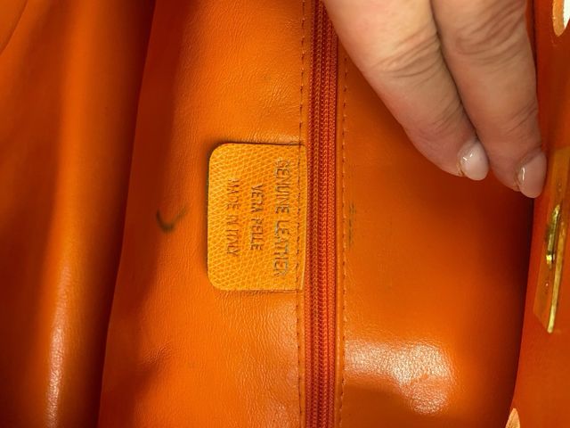 Borsa in pelle arancione