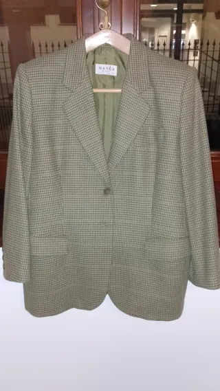 Giacca donna pied de poule verde Maska