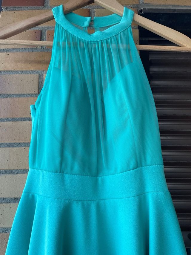 Vestido de fiesta verde agua