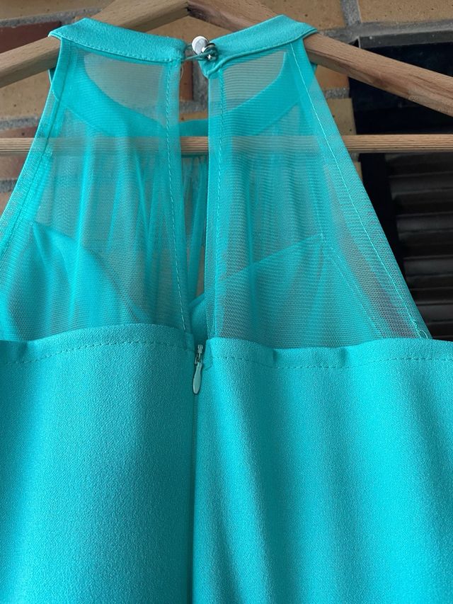 Vestido de fiesta verde agua